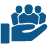Icon of a hand with people in it
