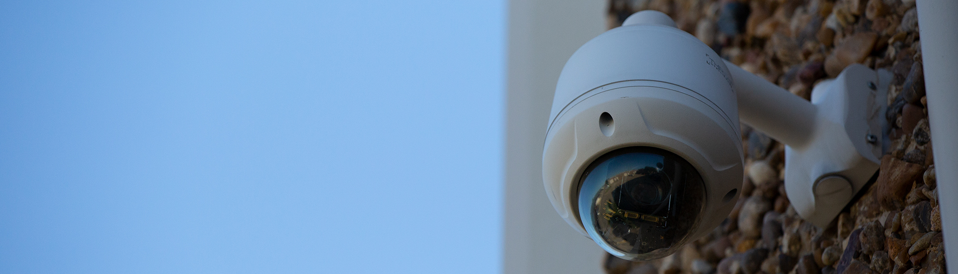 video surveillance camera on building